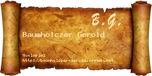 Baumholczer Gerold névjegykártya